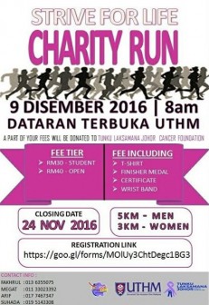 “STRIVE FOR LIFE CHARITY RUN” Create Awareness About Cancer