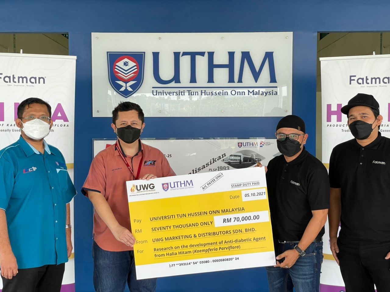 UTHM terima dana RM70 ribu untuk penyelidikan herba