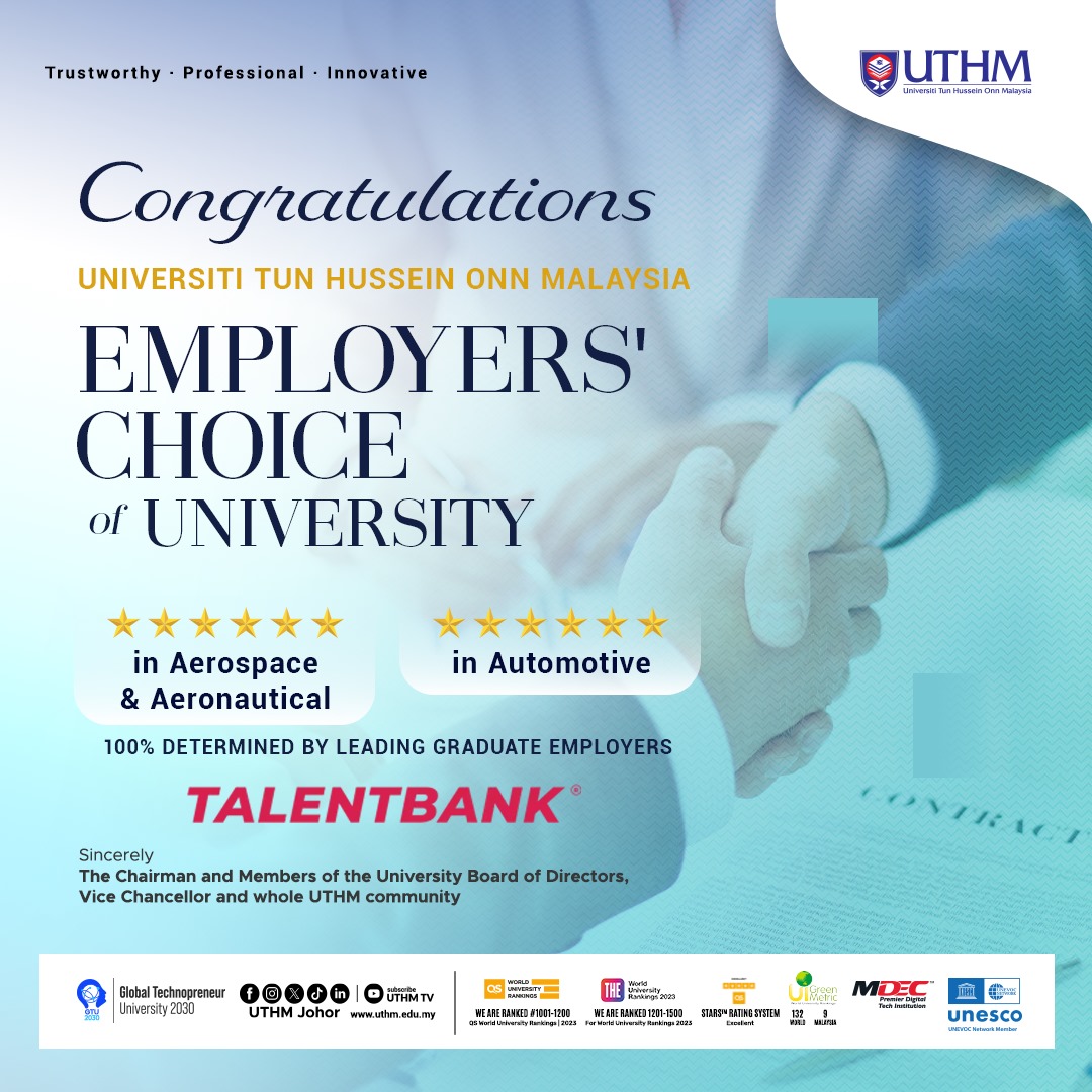 UTHM is Employers’ Choice of University in 2024