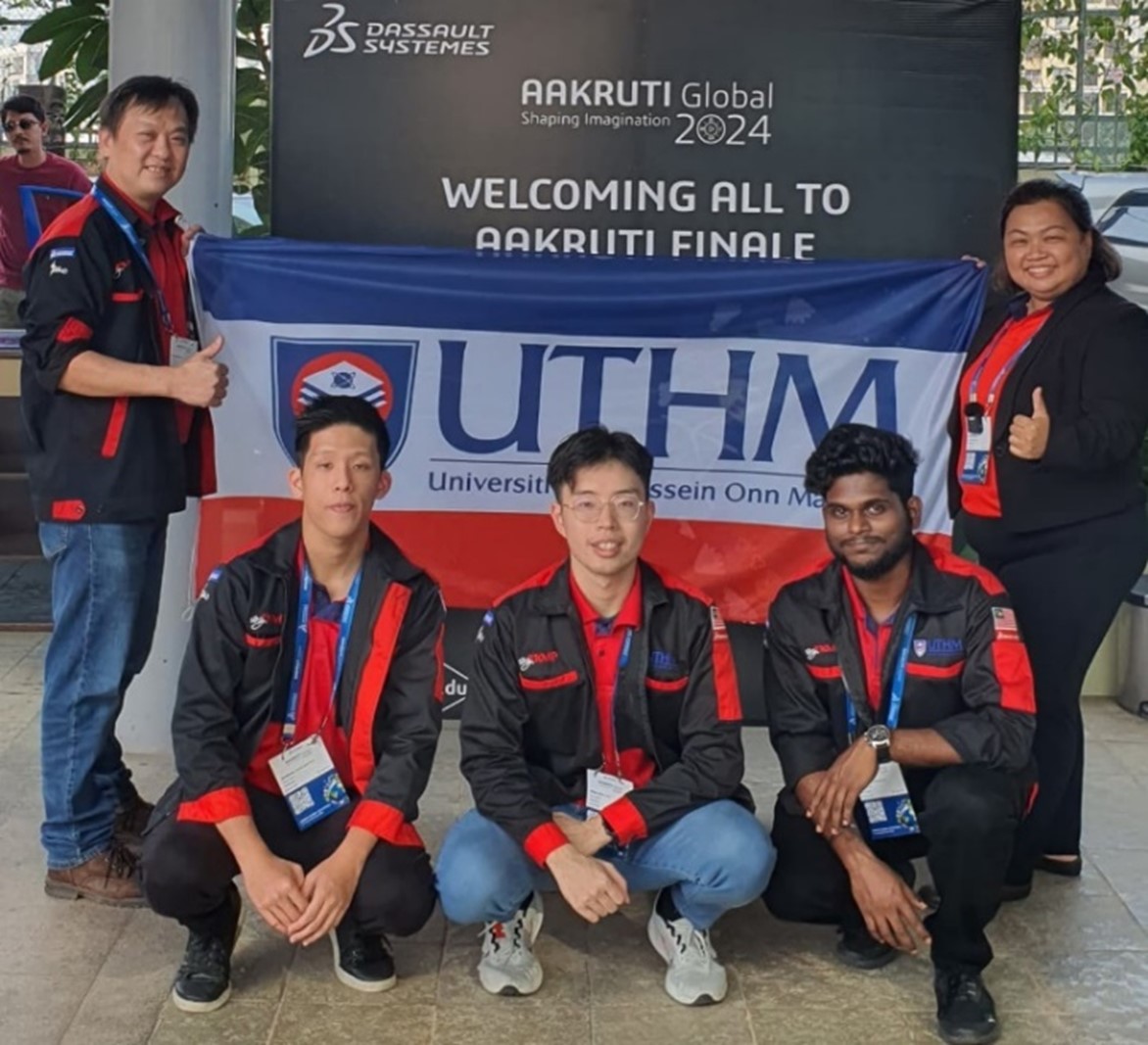 Pasukan UTHM berjaya raih ‘Encouragement Price’ di pertandingan reka bentuk AAKRUTI GLOBAL 2024