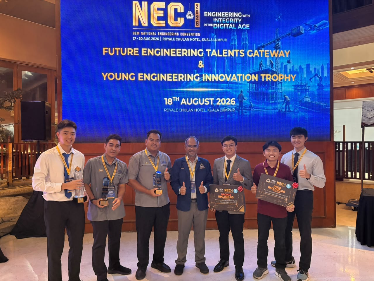 Pelajar UTHM raih emas dan gangsa di Bem Young Engineering Innovation Trophy 2026